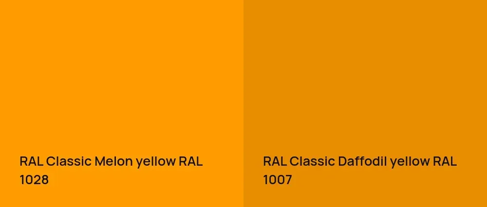 RAL Classic  Melon yellow RAL 1028 vs RAL Classic  Daffodil yellow RAL 1007