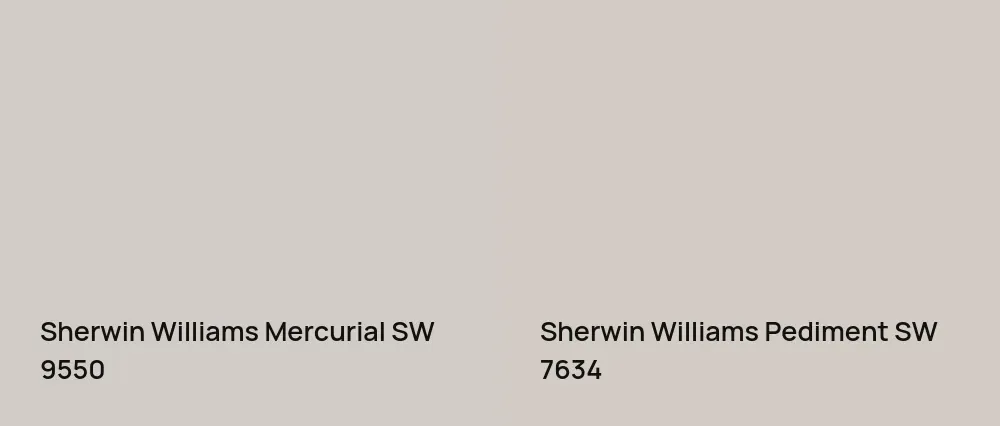 Sherwin Williams Mercurial SW 9550 vs Sherwin Williams Pediment SW 7634
