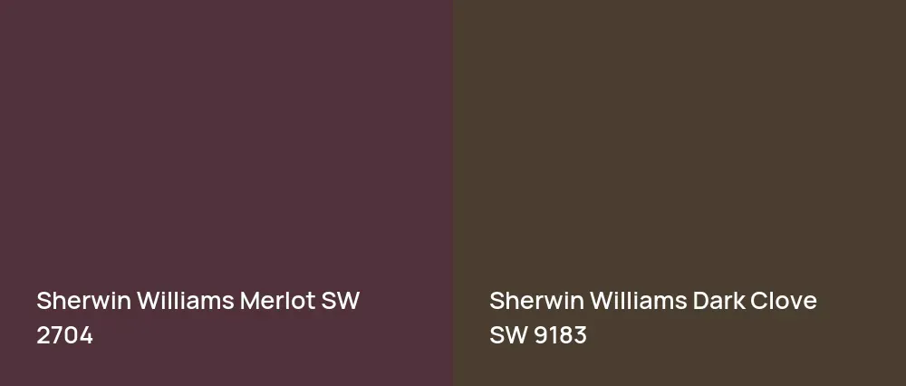 Sherwin Williams Merlot SW 2704 vs Sherwin Williams Dark Clove SW 9183