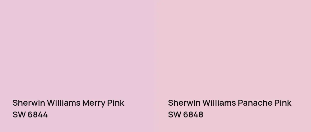 Sherwin Williams Merry Pink SW 6844 vs Sherwin Williams Panache Pink SW 6848