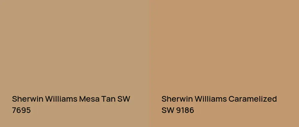 Sherwin Williams Mesa Tan SW 7695 vs Sherwin Williams Caramelized SW 9186