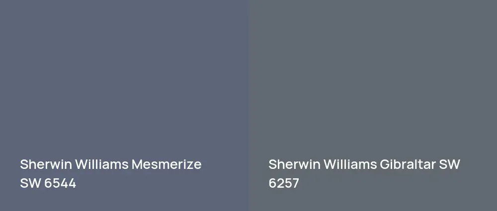Sherwin Williams Mesmerize SW 6544 vs Sherwin Williams Gibraltar SW 6257