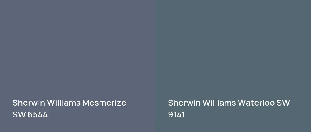 Sherwin Williams Mesmerize SW 6544 vs Sherwin Williams Waterloo SW 9141