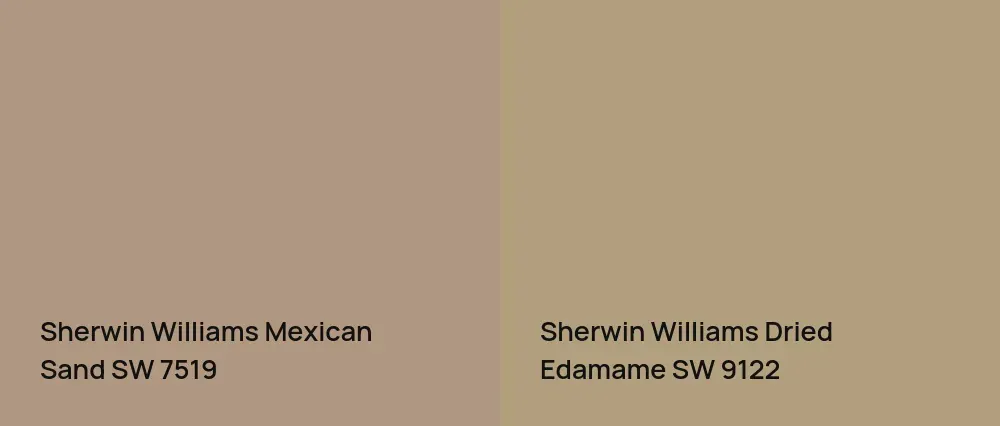 Sherwin Williams Mexican Sand SW 7519 vs Sherwin Williams Dried Edamame SW 9122