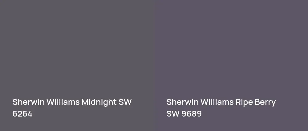 Sherwin Williams Midnight SW 6264 vs Sherwin Williams Ripe Berry SW 9689