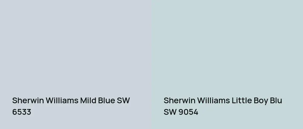 Sherwin Williams Mild Blue SW 6533 vs Sherwin Williams Little Boy Blu SW 9054