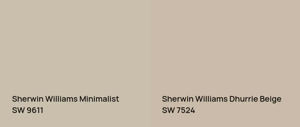 Sherwin Williams Minimalist SW 9611 vs Sherwin Williams Dhurrie Beige SW 7524