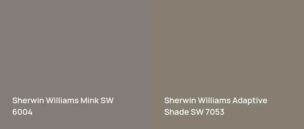 Sherwin Williams Mink SW 6004 vs Sherwin Williams Adaptive Shade SW 7053