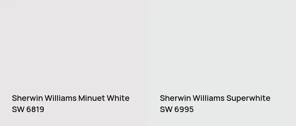 Sherwin Williams Minuet White SW 6819 vs Sherwin Williams Superwhite SW 6995
