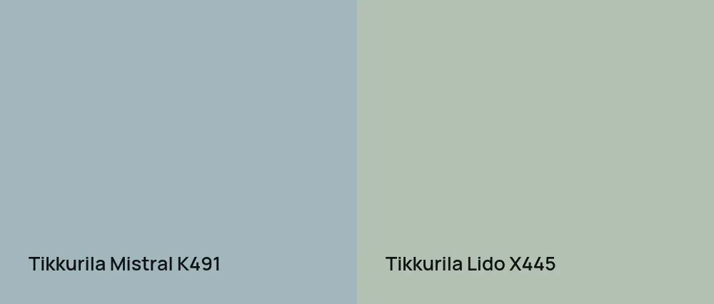 Tikkurila Mistral K491 vs Tikkurila Lido X445