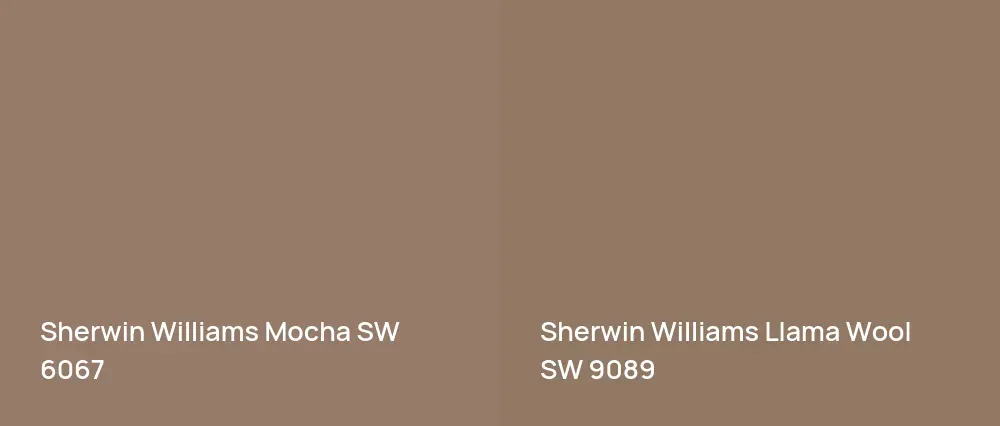Sherwin Williams Mocha SW 6067 vs Sherwin Williams Llama Wool SW 9089