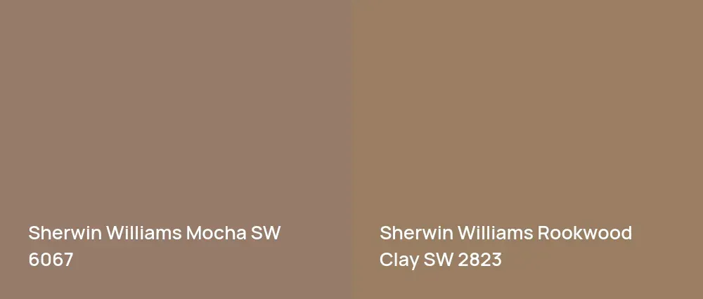 Sherwin Williams Mocha SW 6067 vs Sherwin Williams Rookwood Clay SW 2823