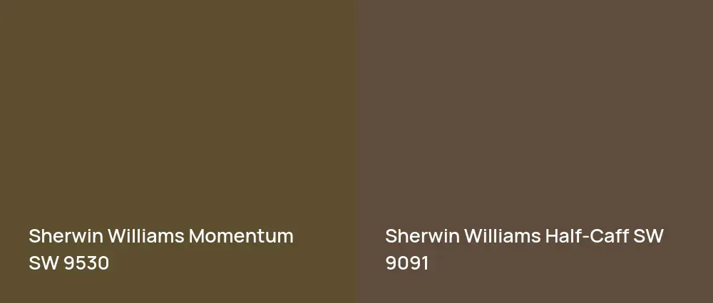 Sherwin Williams Momentum SW 9530 vs Sherwin Williams Half-Caff SW 9091
