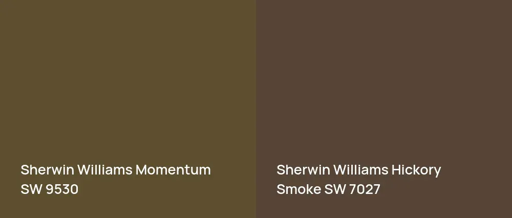 Sherwin Williams Momentum SW 9530 vs Sherwin Williams Hickory Smoke SW 7027