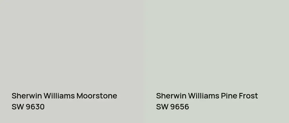 Sherwin Williams Moorstone SW 9630 vs Sherwin Williams Pine Frost SW 9656