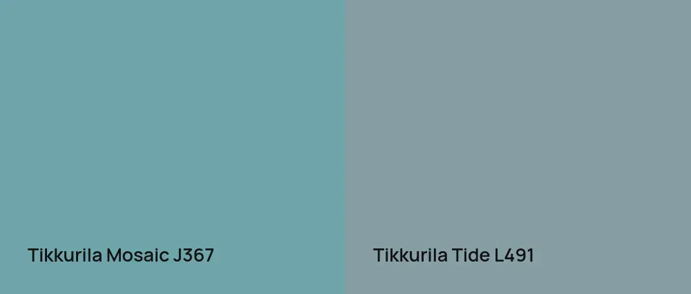 Tikkurila Mosaic J367 vs Tikkurila Tide L491