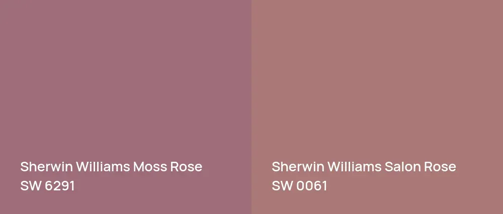 Sherwin Williams Moss Rose SW 6291 vs Sherwin Williams Salon Rose SW 0061