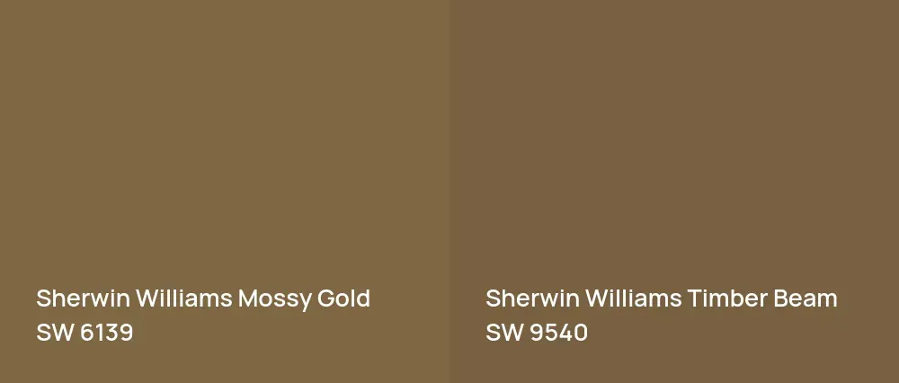 Sherwin Williams Mossy Gold SW 6139 vs Sherwin Williams Timber Beam SW 9540