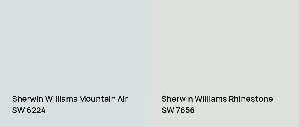 Sherwin Williams Mountain Air SW 6224 vs Sherwin Williams Rhinestone SW 7656