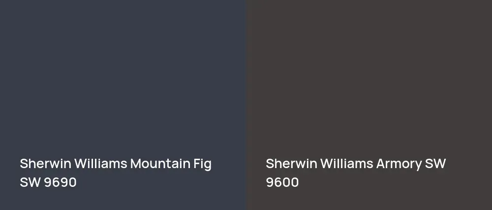 Sherwin Williams Mountain Fig SW 9690 vs Sherwin Williams Armory SW 9600