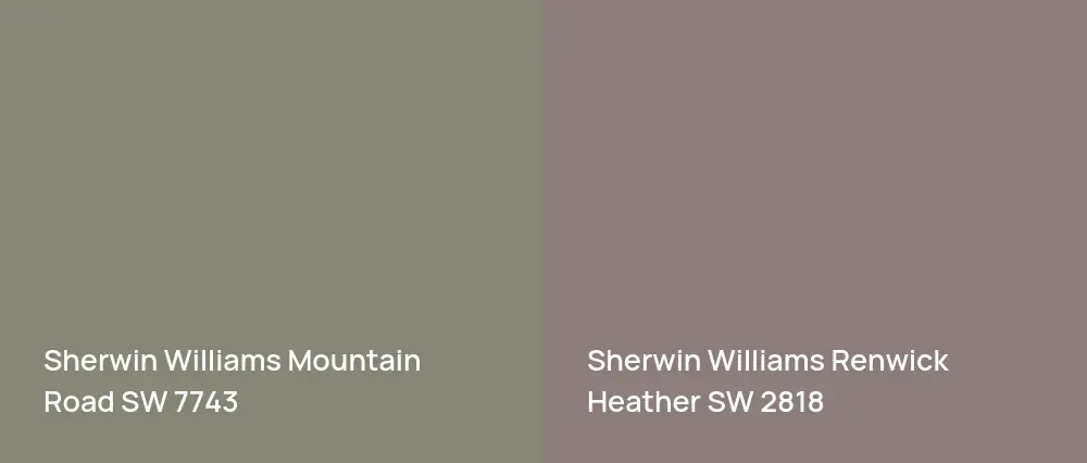 Sherwin Williams Mountain Road SW 7743 vs Sherwin Williams Renwick Heather SW 2818