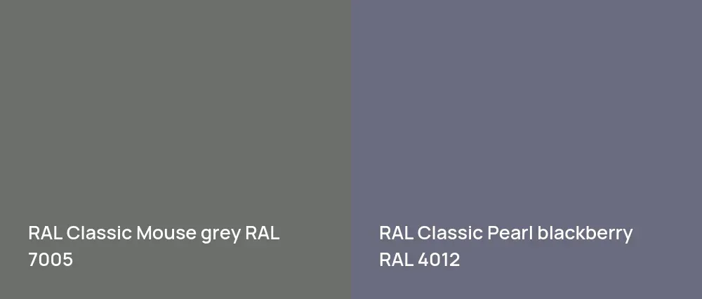 RAL Classic  Mouse grey RAL 7005 vs RAL Classic  Pearl blackberry RAL 4012