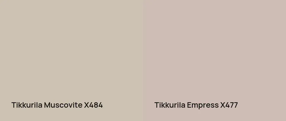Tikkurila Muscovite X484 vs Tikkurila Empress X477