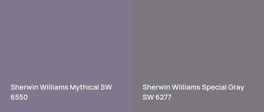 Sherwin Williams Mythical SW 6550 vs Sherwin Williams Special Gray SW 6277