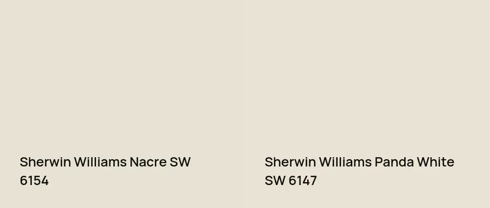 Sherwin Williams Nacre SW 6154 vs Sherwin Williams Panda White SW 6147