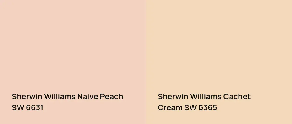 Sherwin Williams Naive Peach SW 6631 vs Sherwin Williams Cachet Cream SW 6365