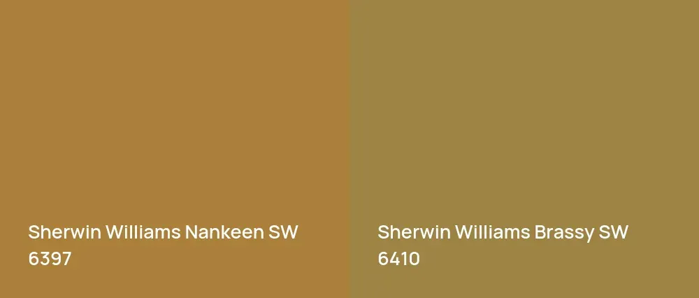 Sherwin Williams Nankeen SW 6397 vs Sherwin Williams Brassy SW 6410