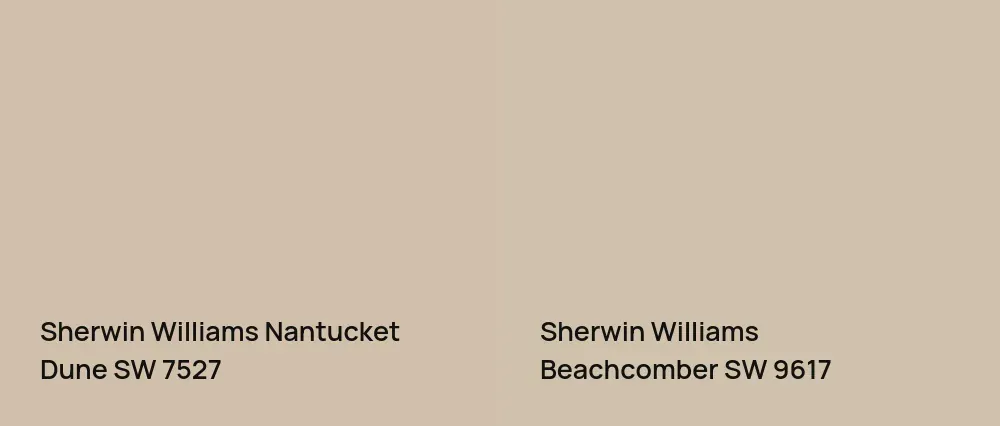 Sherwin Williams Nantucket Dune SW 7527 vs Sherwin Williams Beachcomber SW 9617