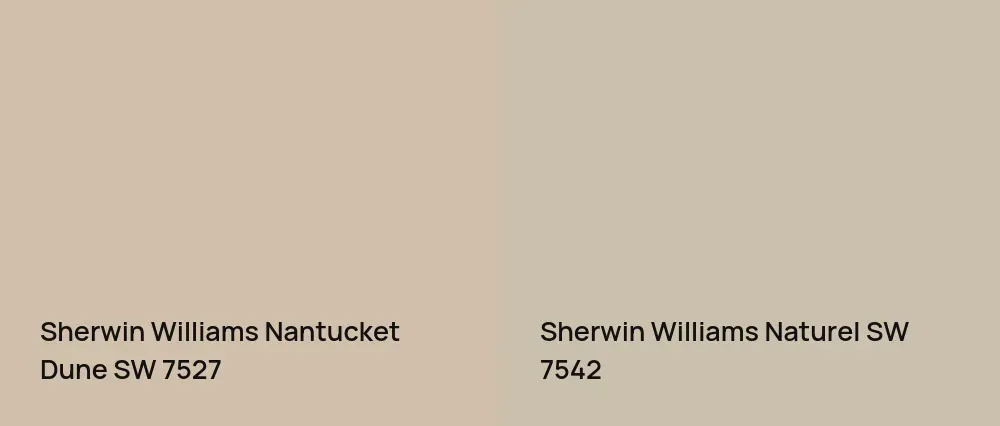 Sherwin Williams Nantucket Dune SW 7527 vs Sherwin Williams Naturel SW 7542