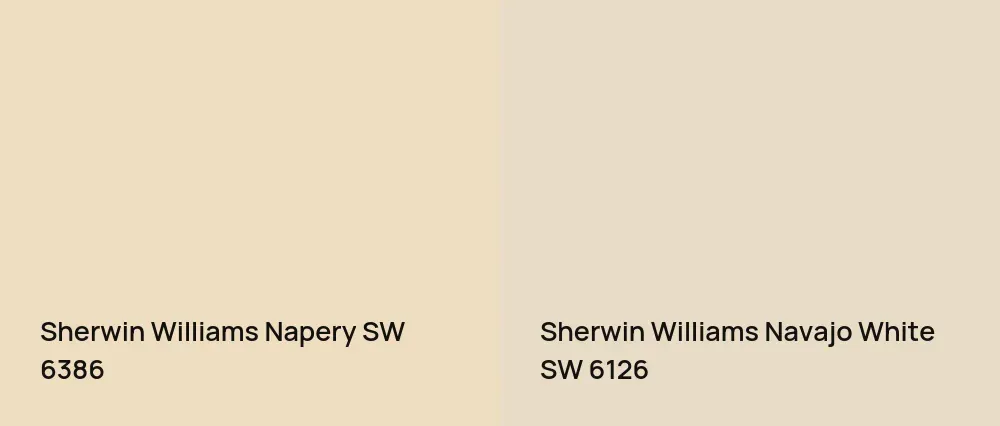 Sherwin Williams Napery SW 6386 vs Sherwin Williams Navajo White SW 6126