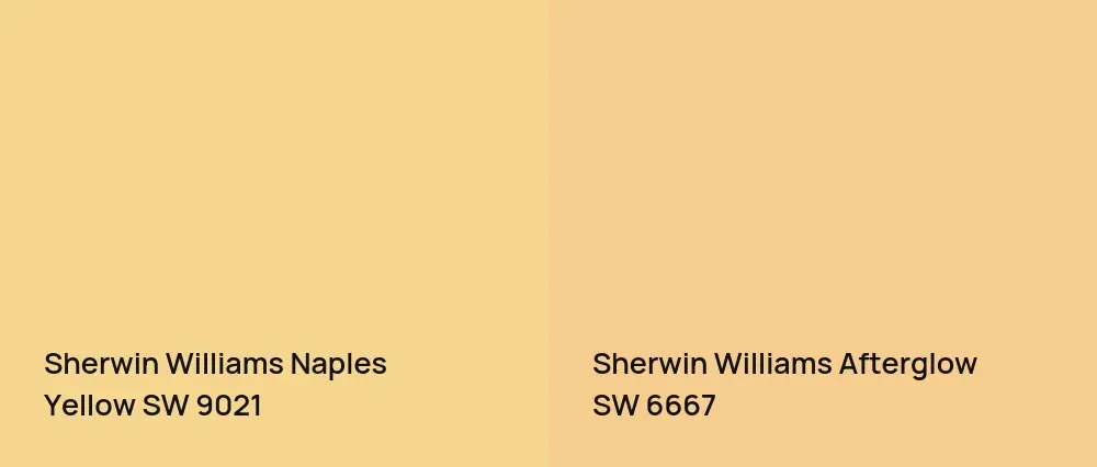 Sherwin Williams Naples Yellow SW 9021 vs Sherwin Williams Afterglow SW 6667