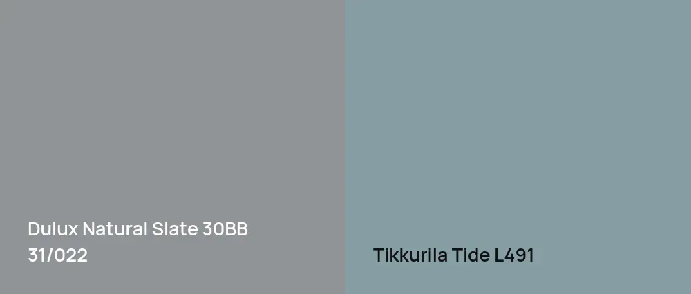 Dulux Natural Slate 30BB 31/022 vs Tikkurila Tide L491