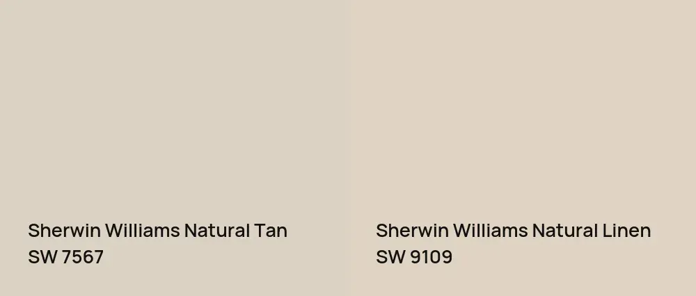 Sherwin Williams Natural Tan SW 7567 vs Sherwin Williams Natural Linen SW 9109