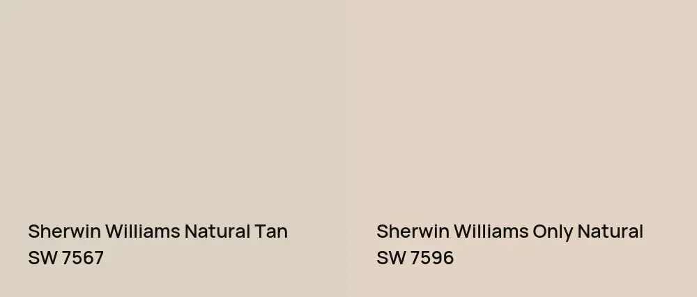 Sherwin Williams Natural Tan SW 7567 vs Sherwin Williams Only Natural SW 7596