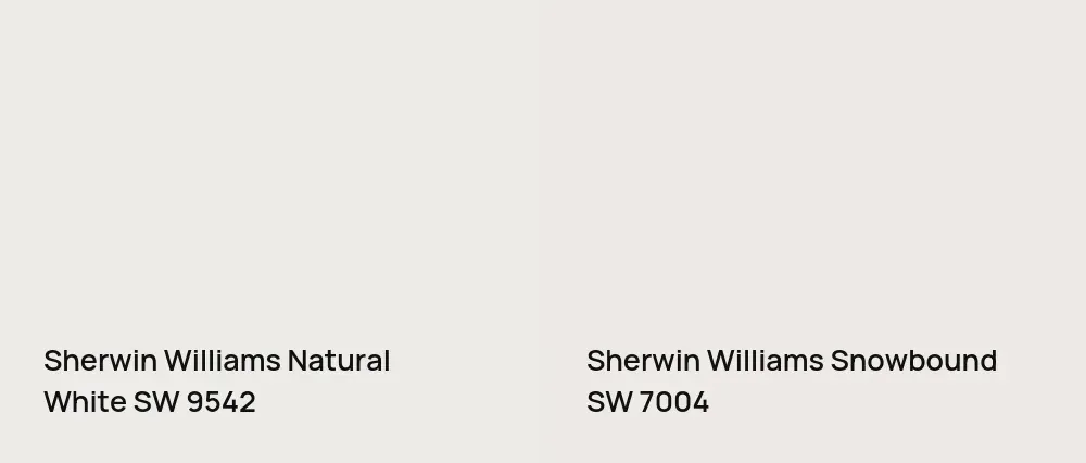 Sherwin Williams Natural White SW 9542 vs Sherwin Williams Snowbound SW 7004
