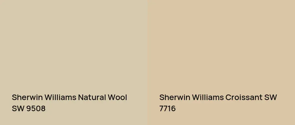 Sherwin Williams Natural Wool SW 9508 vs Sherwin Williams Croissant SW 7716
