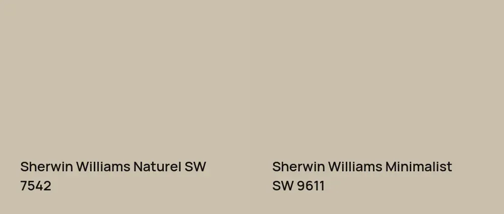 Sherwin Williams Naturel SW 7542 vs Sherwin Williams Minimalist SW 9611