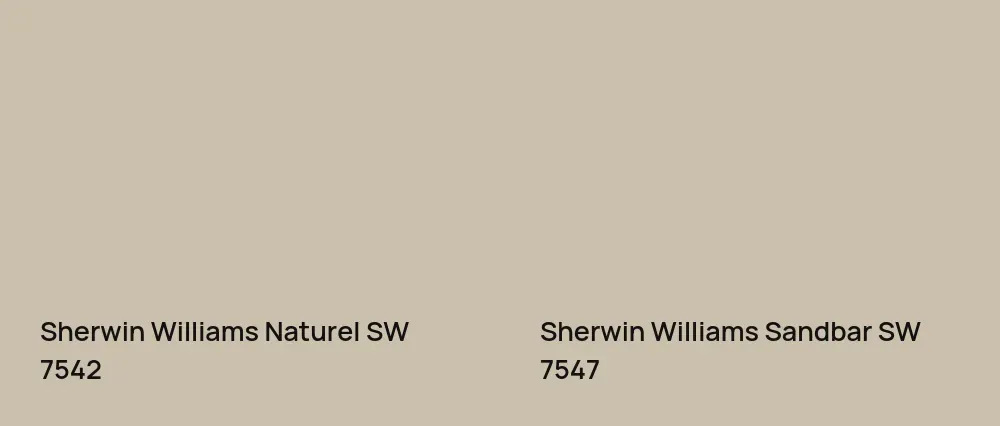 Sherwin Williams Naturel SW 7542 vs Sherwin Williams Sandbar SW 7547