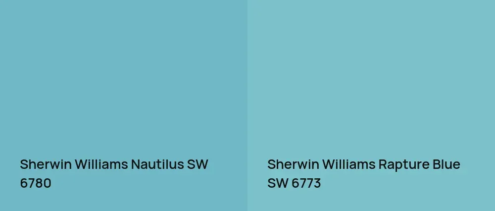 Sherwin Williams Nautilus SW 6780 vs Sherwin Williams Rapture Blue SW 6773