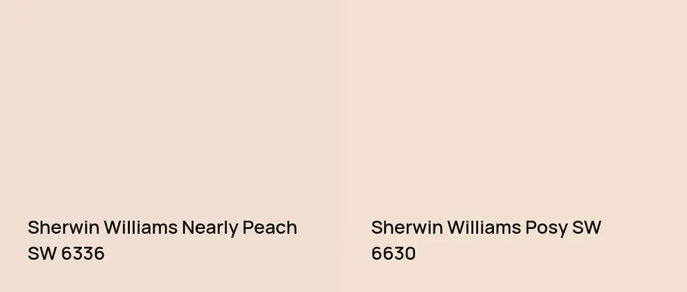 Sherwin Williams Nearly Peach SW 6336 vs Sherwin Williams Posy SW 6630
