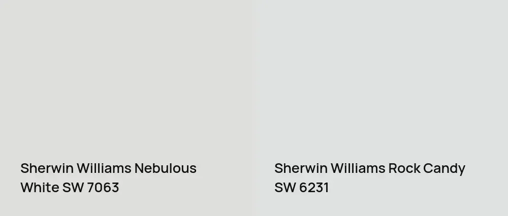 Sherwin Williams Nebulous White SW 7063 vs Sherwin Williams Rock Candy SW 6231