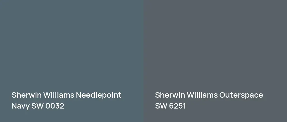 Sherwin Williams Needlepoint Navy SW 0032 vs Sherwin Williams Outerspace SW 6251