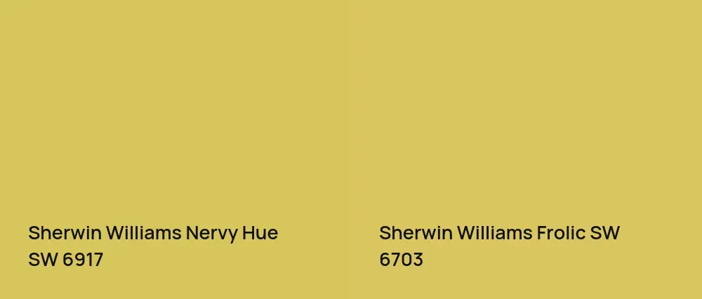 Sherwin Williams Nervy Hue SW 6917 vs Sherwin Williams Frolic SW 6703