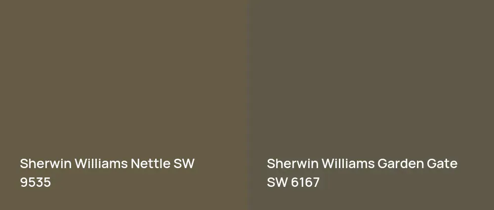 Sherwin Williams Nettle SW 9535 vs Sherwin Williams Garden Gate SW 6167