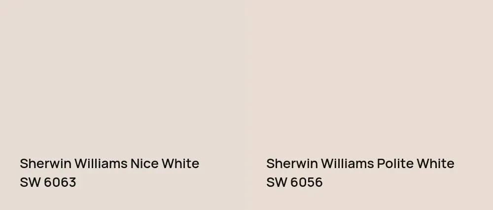 Sherwin Williams Nice White SW 6063 vs Sherwin Williams Polite White SW 6056