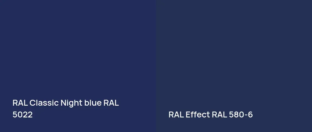 RAL Classic  Night blue RAL 5022 vs RAL Effect  RAL 580-6